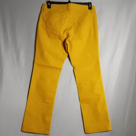 Ann Taylor Women's Modern Straight Mustard Yellow Brushed Corduroy Pants Sz 12P - Picture 2 of 8